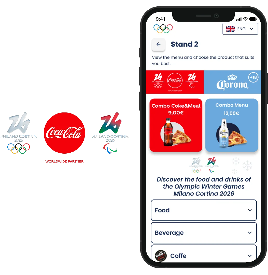 Menù digitale realizzato per Milano Cortina 2026